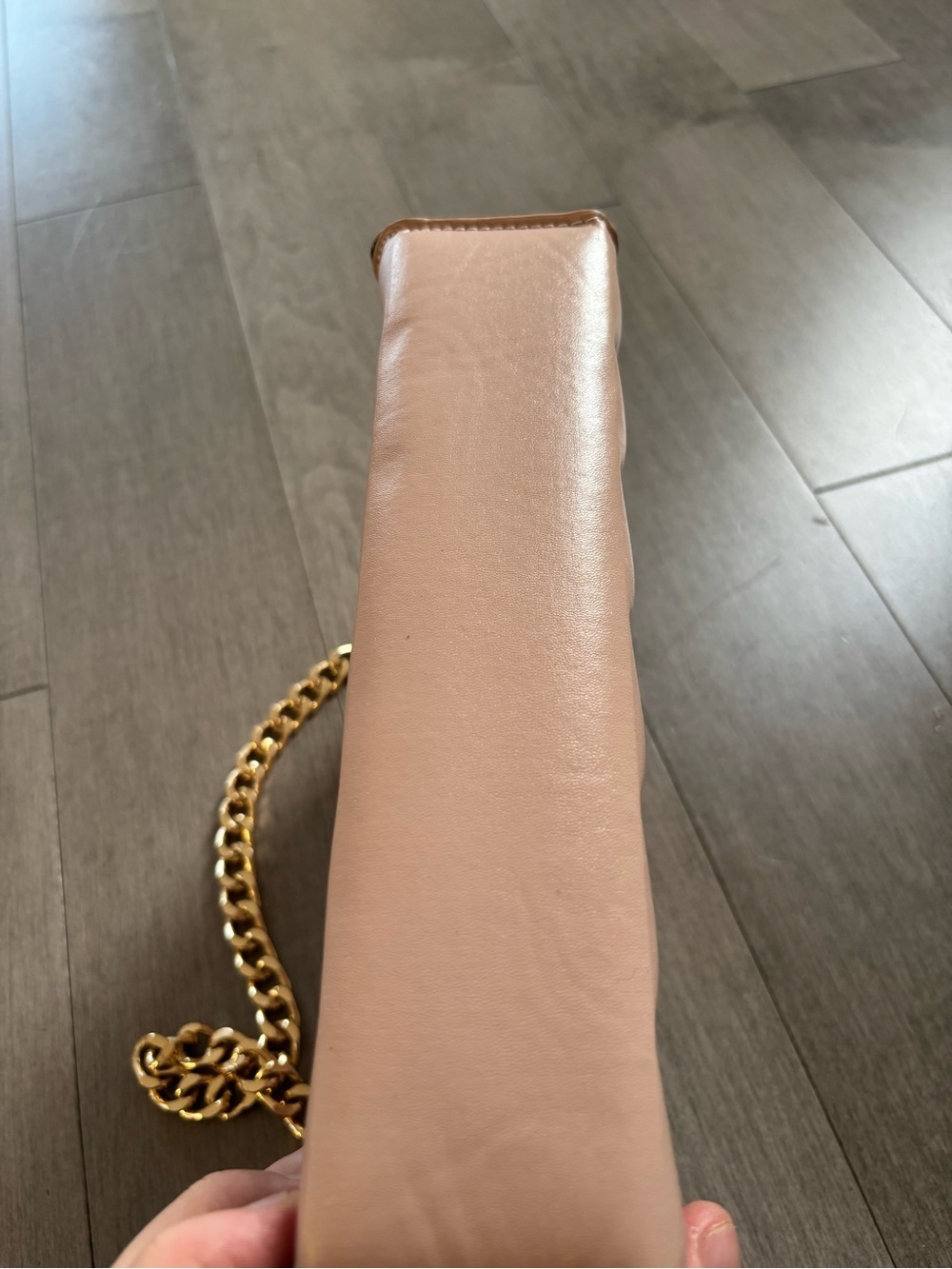 SHEIN Women's Quilted Mauve Pink Shoulder Bag Gold Chain - Picture 9 of 10